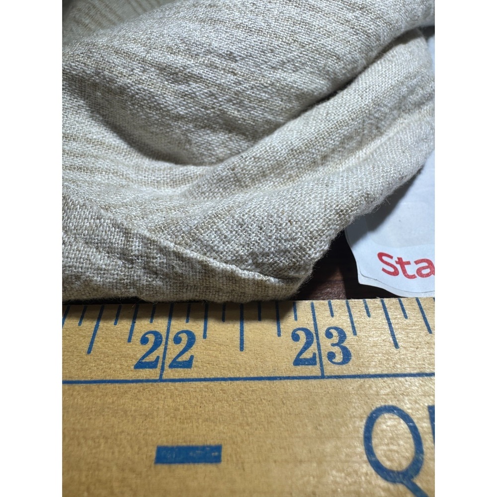 Orvis Large Linen Casual Button Down Long Sleeve Khaki Striped Coastal Preppy - Picture 12 of 16